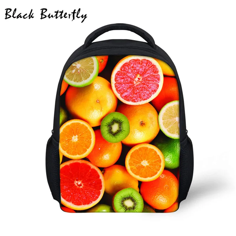 

2020 Backpack Kids School Bags Fruit Pattern Student- Bags Children Orange Book Bag Kindergarten Bag Nursery Bag 3-8 Years Old