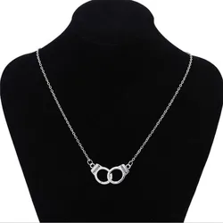 Fashion Handcuff Street Style Necklace Silver Color Punk Style Pendant Necklace Gift For Friend Wholesale Dropshipping necklace