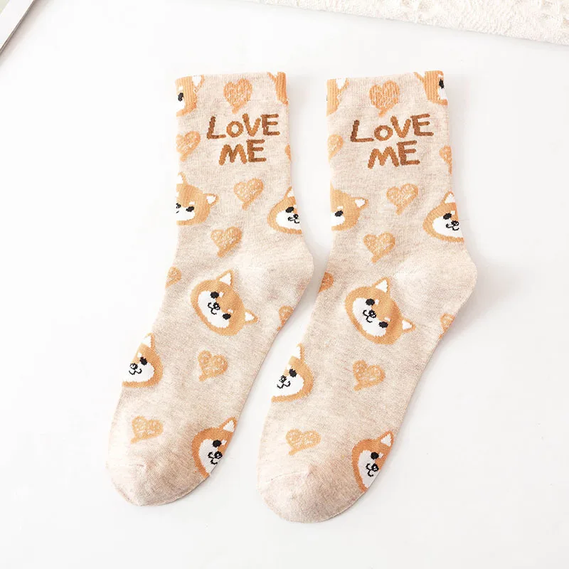 Chaussettes en coton à motifs d'animaux de dessin animé pour femmes, Joker, Jox, confortables, mignonnes, décontractées, originales, belles, style universitaire, femmes