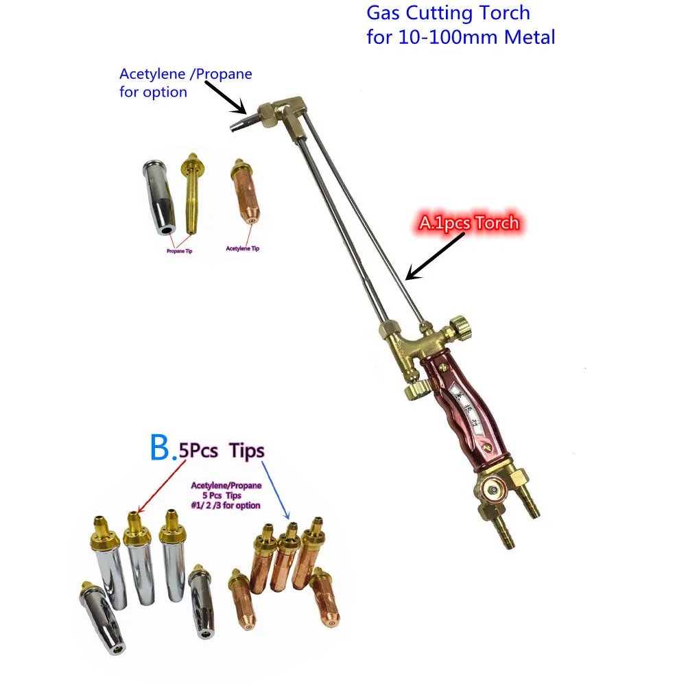 Gas Cutting Torch 10-100mm Metal Cutter Oxygen Propane Acetylene Liquified Nature Gas G01-30 Cutting Gun