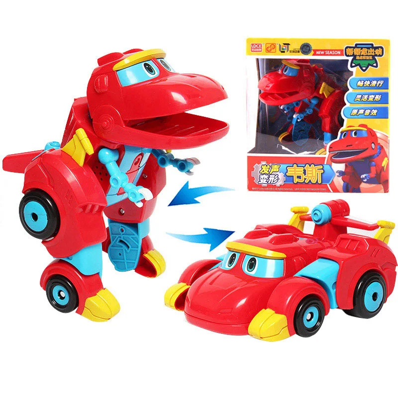 Big Gogo Dino ABS Deformation Car/Airplane With Sound Action Figures REX/PING/TOMO Transformation Dinosaur toys for Kids