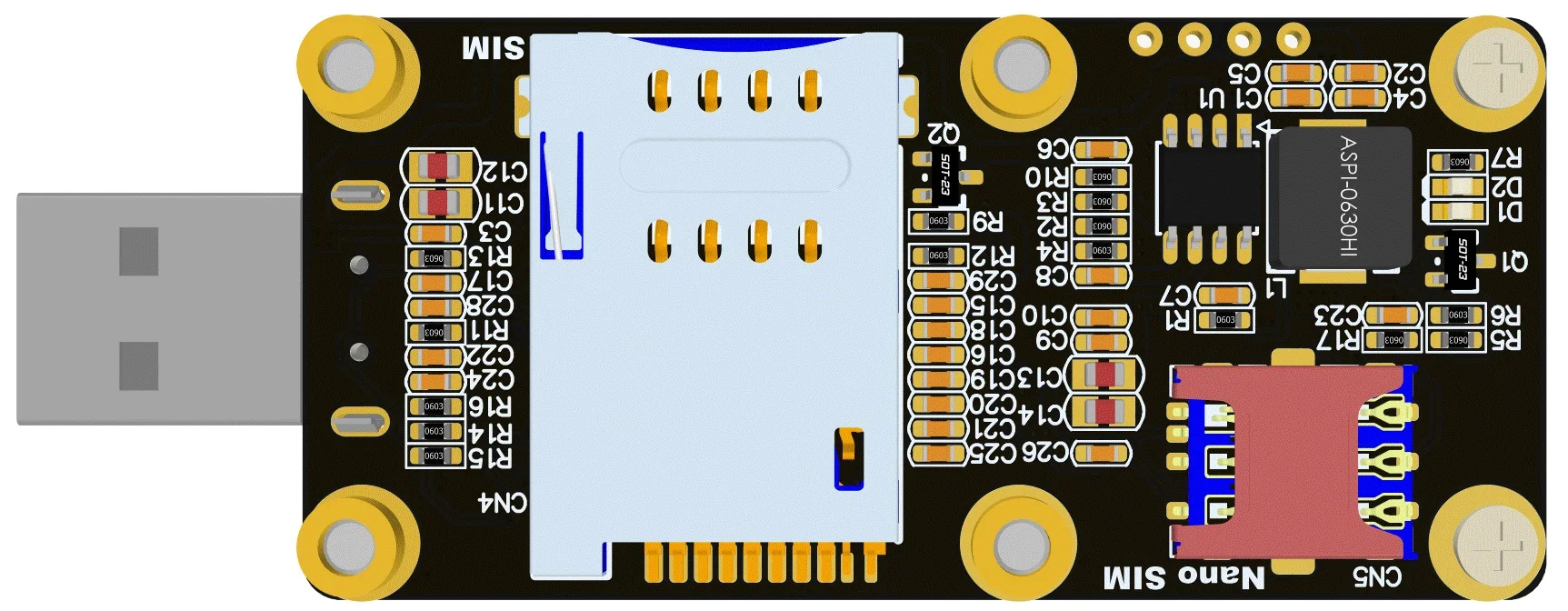 미니 PCI-E 3G 4G 5G LTE WWAN USB 2.0-MPCIe 어댑터 카드 듀얼 SIM 슬롯 무선 모듈 EC20 표준 미니 PCI Express 카드