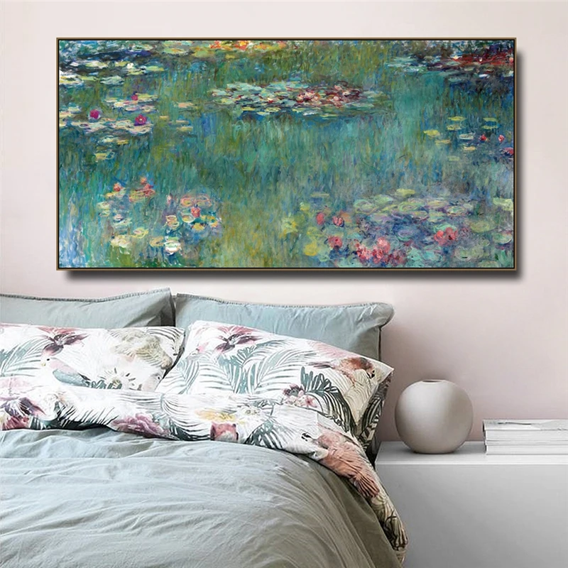 

Claude Monet Water Lotus Canvas Paintings Reproduction Art Posters and Print Wall Pictures for Living Room Bedroom Decor