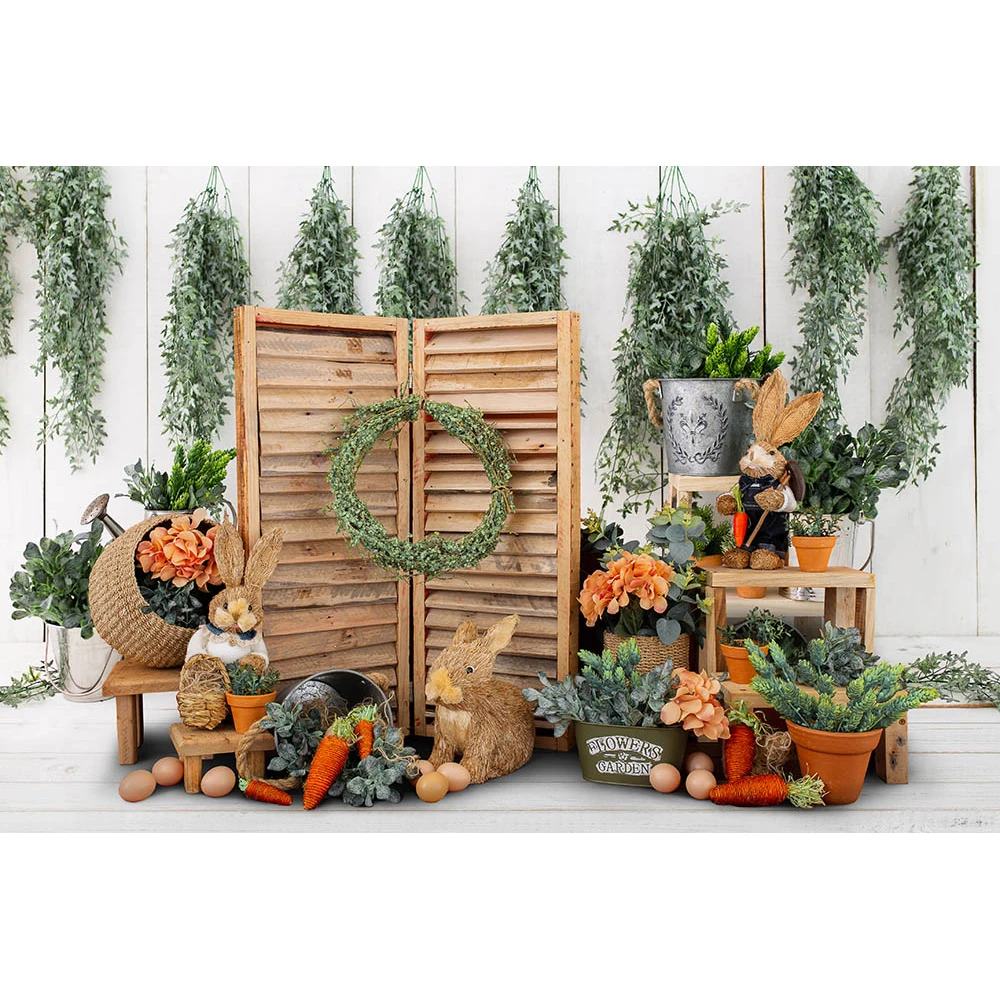 Backdrops de páscoa primavera flores fundo recém-nascido retrato coelho decoração floral banner fotografia adereços bebê crianças photostudio