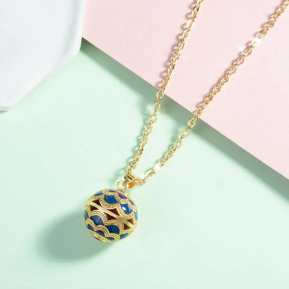 Eudora Original Harmony ball Pendant Pregnancy Bola Ball Enamel Craft Necklace Pine cone design Ball Jewelry pregnancy mom gift