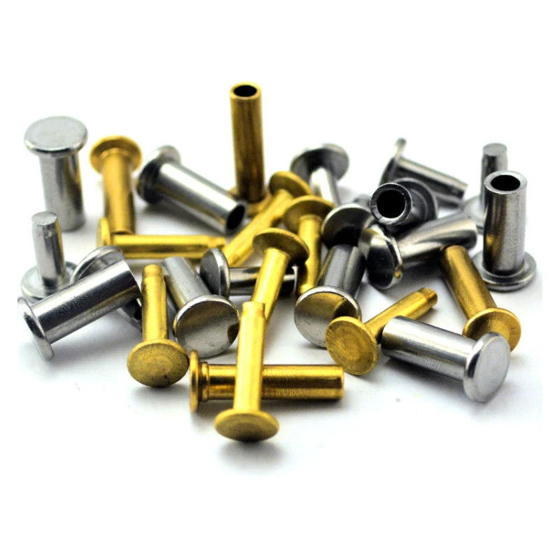 20Sets Brass Stainless Steel Knife Handle Lock Screws Rivets Bolts Shank Fastener Attachment for Kitchen Knives Cookware Tools