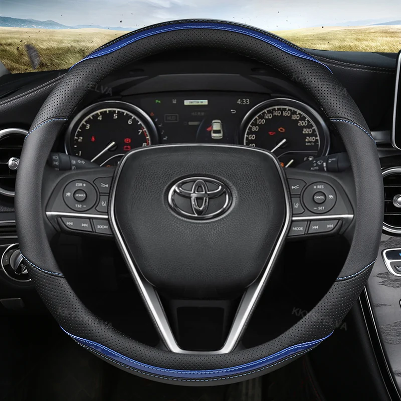 Car Steering-wheels Cover 37 38cm for Toyota 86 HiAce Innova Noah Prius Land Cruiser Prado Sienna Sienta Rush Sequoia corolla