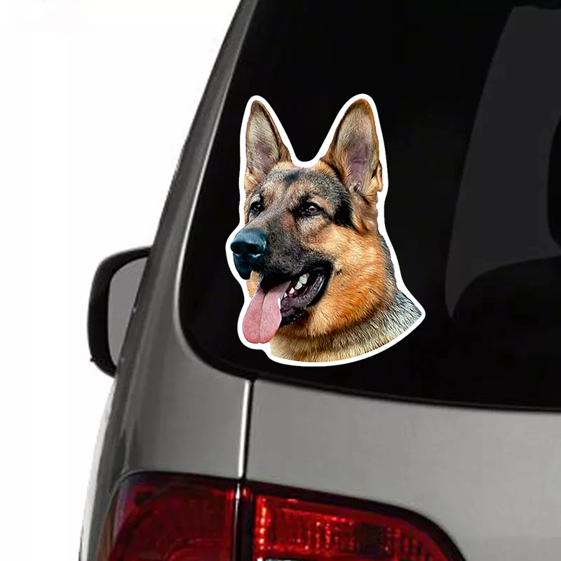 A0196# 13 cm/17 cm Self-adhesive Young German Shepherd Decal Car Sticker Waterproof Auto Decors on Bumper Rear Window Laptop