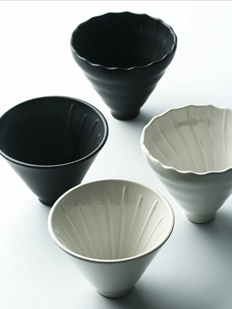 60° Espresso Coffee Filter Reusable Ceramics Coffee Dripper Funnel Drip Coffee Maker with Holder Coffeeware coffee Accessories
