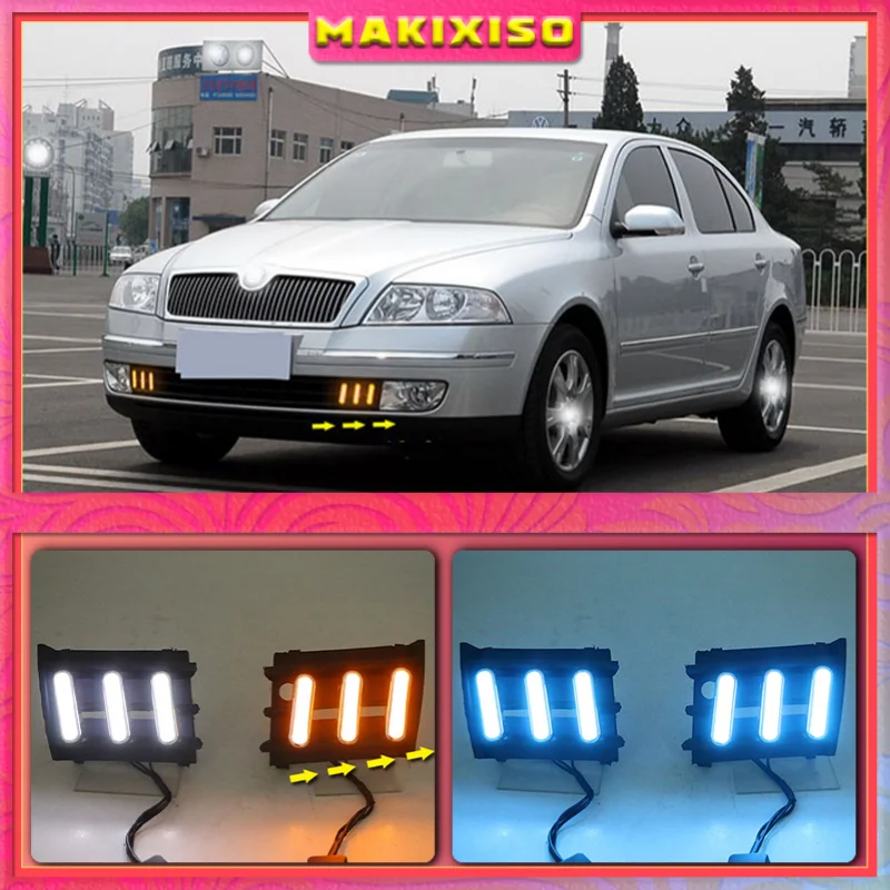 

2PCs/set Car styling Daylight Daytime Running light led drl For Skoda Octavia A5 2007 2008 2009 waterproof daylight