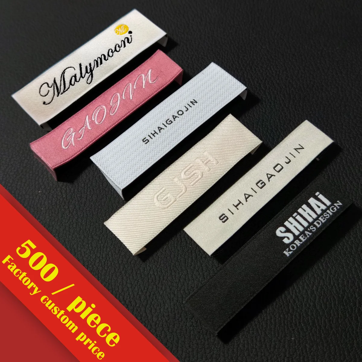 

Customized Fabric Sewing Clothing Labels for Garment Brand Logo Woven With Personalized Name Clothes Tags For Dress