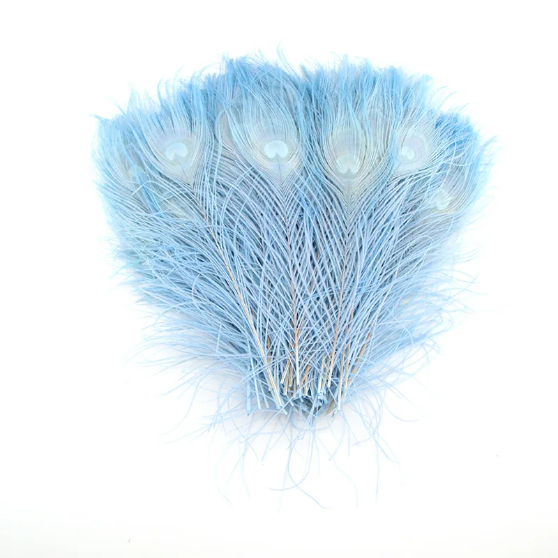 Peacock Feather Decorative Earrings, Headdress Accessories, Dyed Feather, Home Vase, Flower Arrangement, 25-30cm, 10Pcs