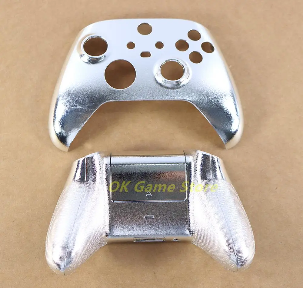 مجموعة واحدة من حافظة الكروم الأمامية + الخلفية لوحدة تحكم Xbox Series X S غطاء تصفيح لاستبدال سلسلة Xbox #1