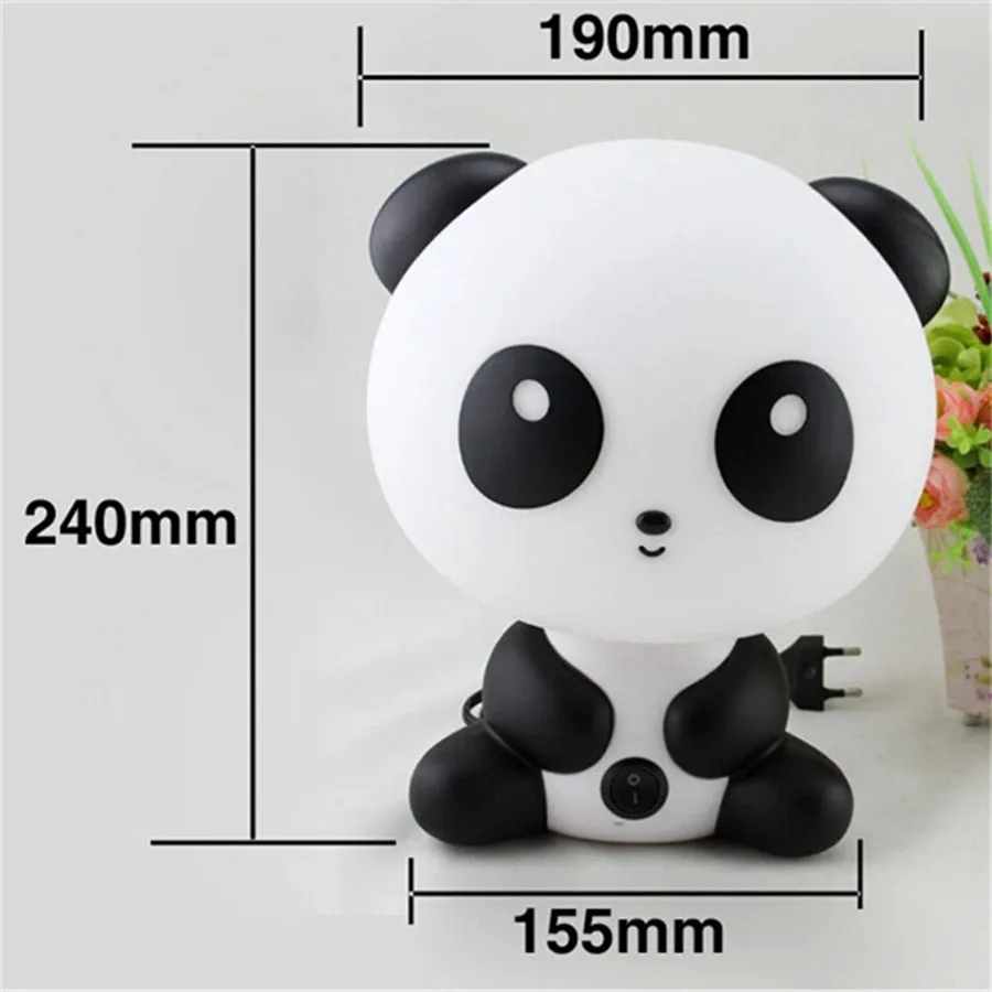 Cute Panda LED Table Lamp for Kids, Dog Bear Night Light, Lâmpada de dormir dos desenhos animados, EU Plug, Presente de Natal