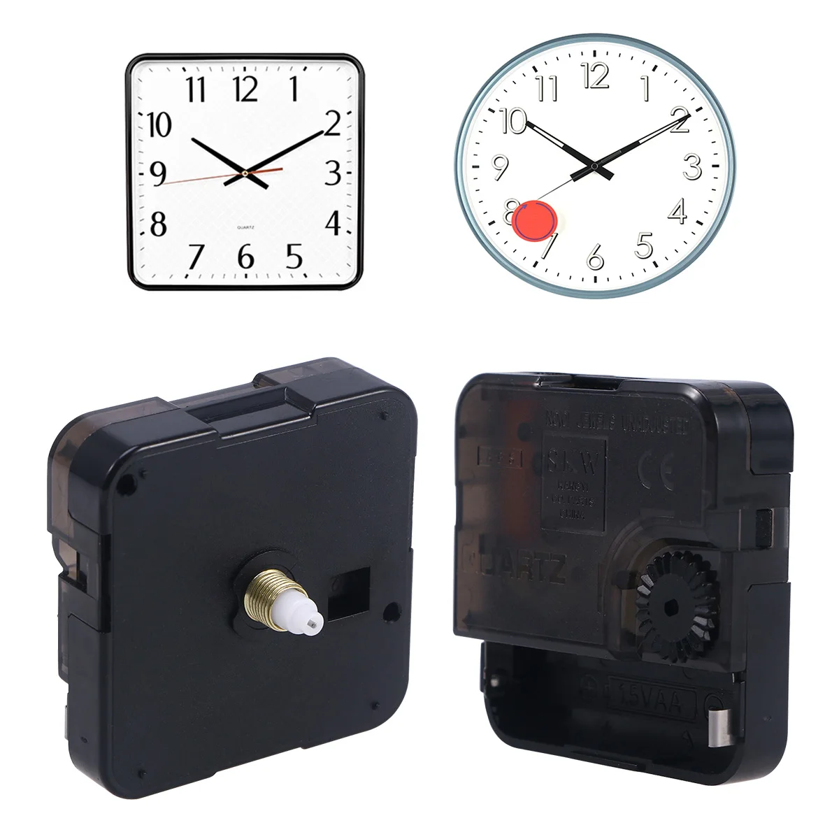 DIY Wall Clock Movement Mechanism Battery Operated DIY Repair Parts Replacement Reusable Clock Replacement Movement Parts Black