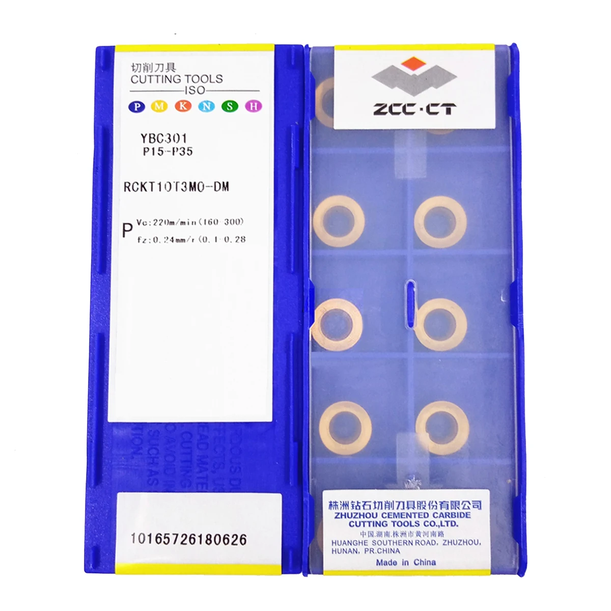 

100% Original ZCC.CT RCKT10T3MO-PM YBC301 RCKT10T3MO-DM YBC301 Carbide Inserts 10PC CNC MILL Tools Apply To Steel