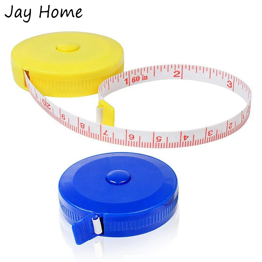 60 Inch /150cm Push Button Tape Body Measuring Soft Retractable for Sewing Double-Sided Tailor Cloth Ruler DIY Sewing Supplies