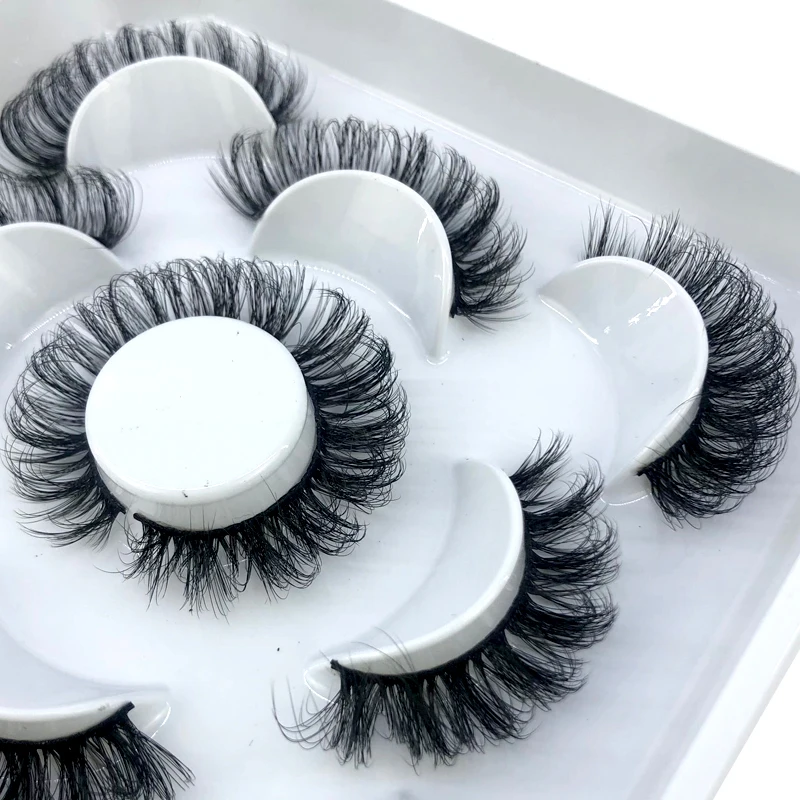 5 Paar flauschige Wimpern 8–25 mm 3D-Nerzwimpern lange dicke natürliche falsche Wimpern Großhandel Wimpern Anbieter Make-up Nerzwimpern – Detail 7