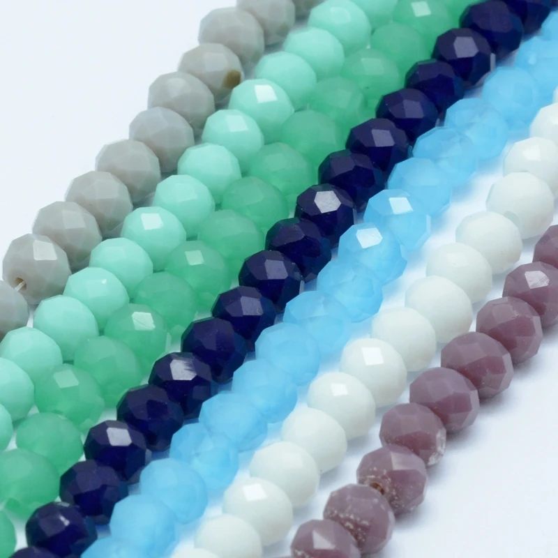 10 Strand 4x3mm Faceted Abacus Glass Beads for jewelry making Bead Strands,Hole: 1mm; about 149pcs/strand, 18.9