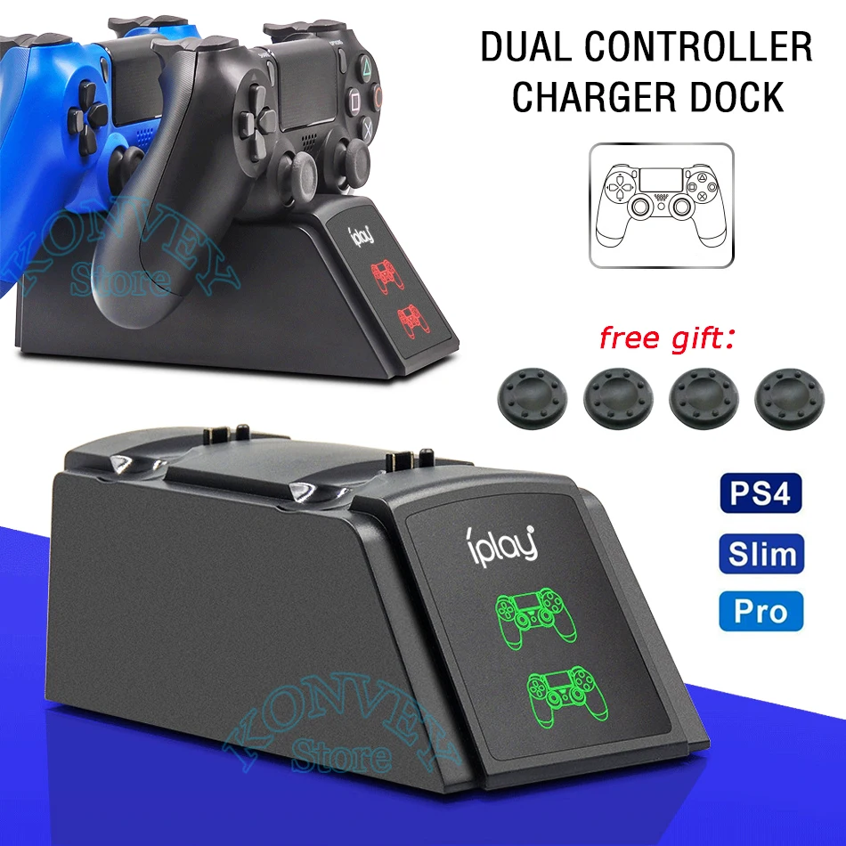 

PS4&Slim&Pro Wireless Controller Charger Dock Station Joystick Charging Stand with LED Light Indicator for SONY PS4 Game