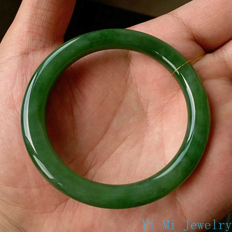 Natural Round Bracelet Women's Jasper Bracelet Full Green Jade Bracelet Green Thin Round Jade Bracelet  Jade Bangle Bracelet