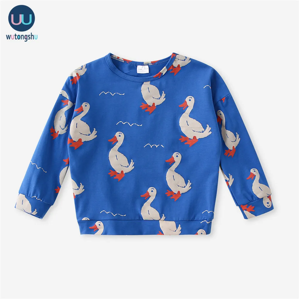 Kids T Shirts For 1-8Y Brand Autumn Winter Baby Boys Girls Long Sleeve Print Sweatshirts Baby Children Cotton Tops Tees Clothes