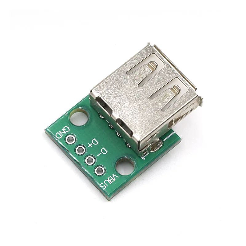 5 piezas tipo A hembra USB A DIP, 2,54mm, conector PCB, toma de placa