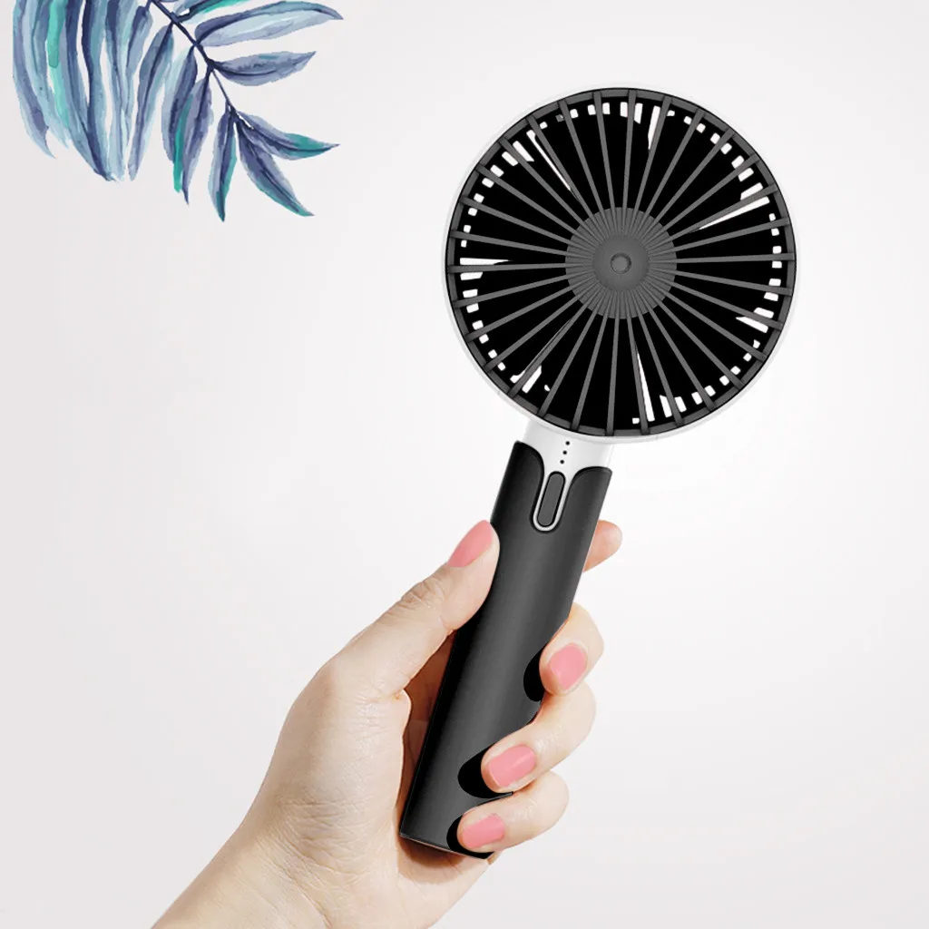 Hot Portable Rechargeable Fan Air Cooler Operated Hand Held USB Solid Color Hand Portable Desktop Home Office Fan