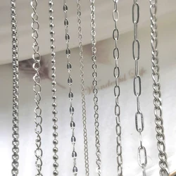 2 metros de aço inoxidável rolo corrente para diy neckalce pulseira jóias fazendo cadeias em massa cabo ligação corrente artesanal acessórios