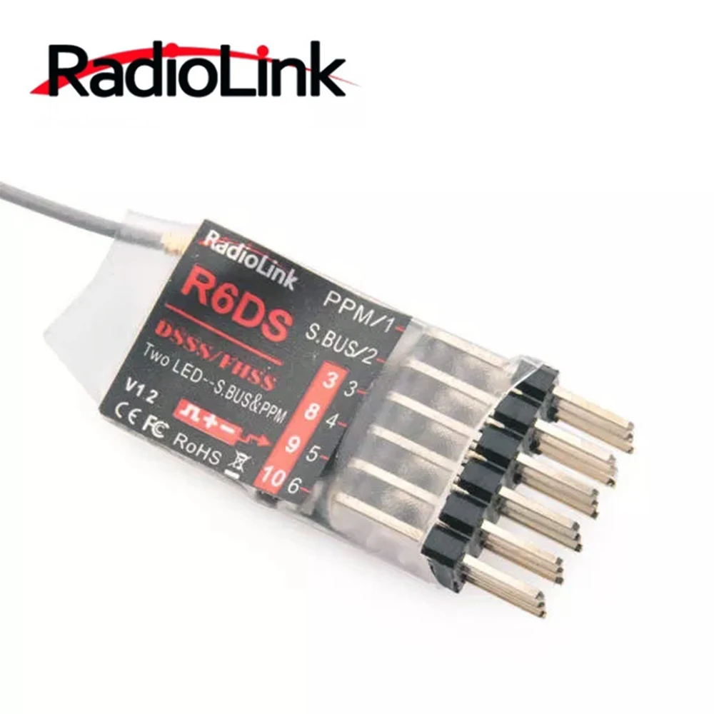 Radiolink R6DS Receiver 2.4G 6CH PPM PWM SBUS Output Compatible For AT9 AT9S AT10 AT10II Transmitter