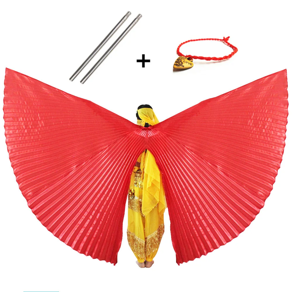 Bauchtanz Flügel Isis Flügel Bauchtanz Zubehör Bollywood Orientalische Ägyptische Stöcke Kostüm Erwachsene Kinder Kinder Frauen Gold – Detail 12
