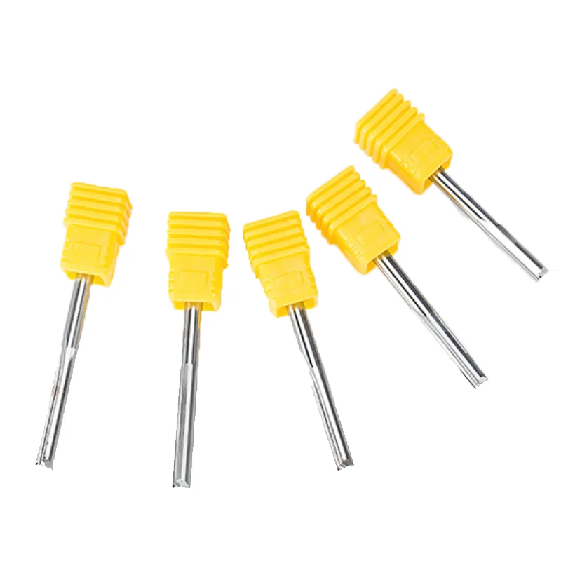 UCHEER 1pc 4mm 6mm Two Flutes Straight router bits for wood CNC Straight Engraving Cutters Carbide End mill Tools