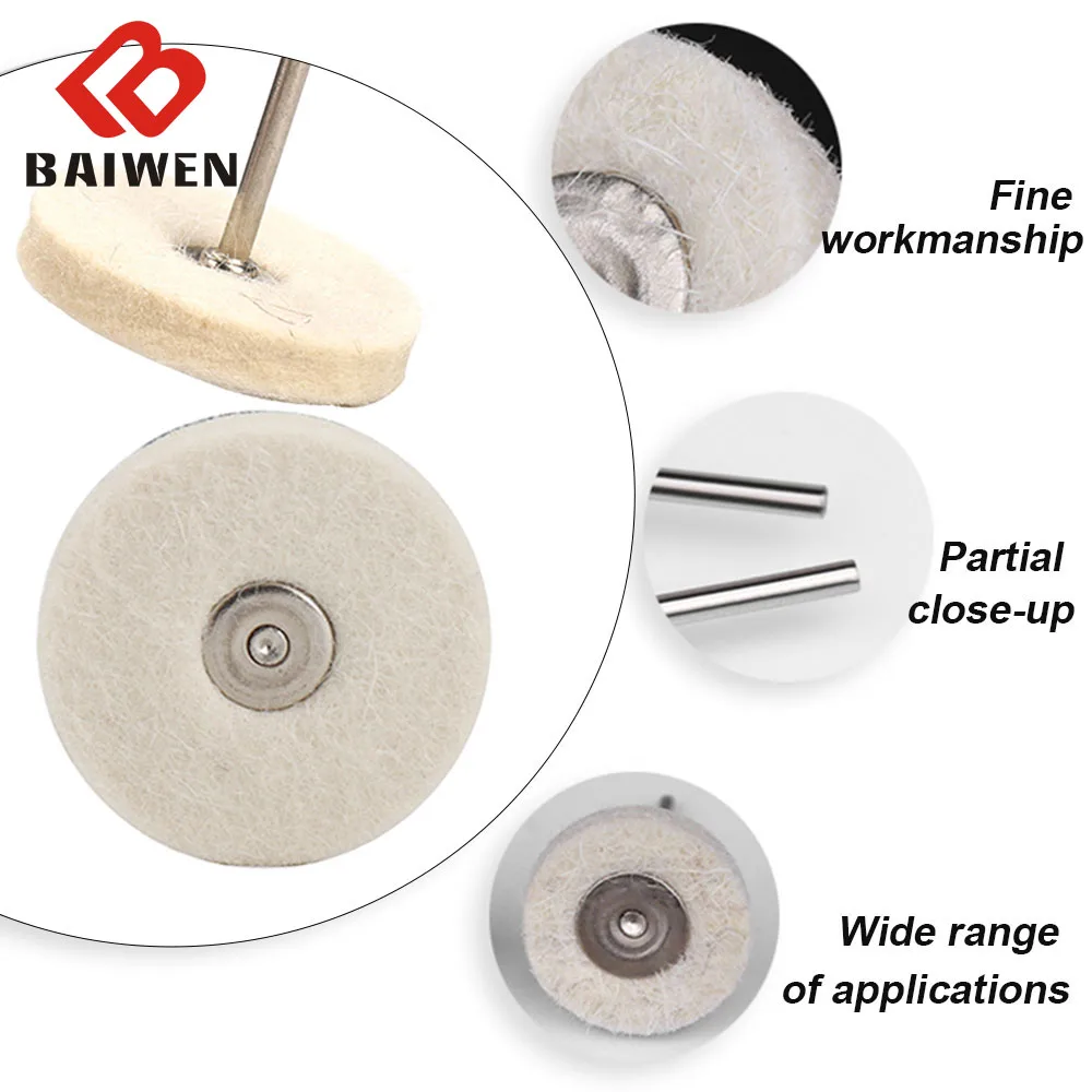 

Mini Metal Wool Felt Polishing Pads Buffing Grinding Wheels Abrasive Discs With 3mm Shank 38mm Dremel For Power Tool Accessories