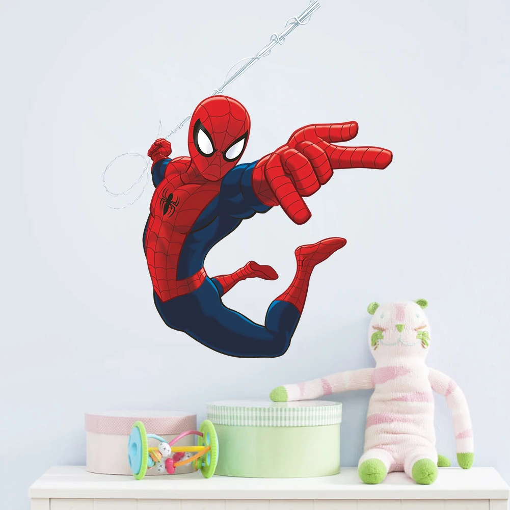 Creative Super Hero Spiderman Muurstickers Voor Kinderkamer Slaapkamer Home Decoratie Diy Avenger Movie Muurschilderingen 3d Jongens Muur decal