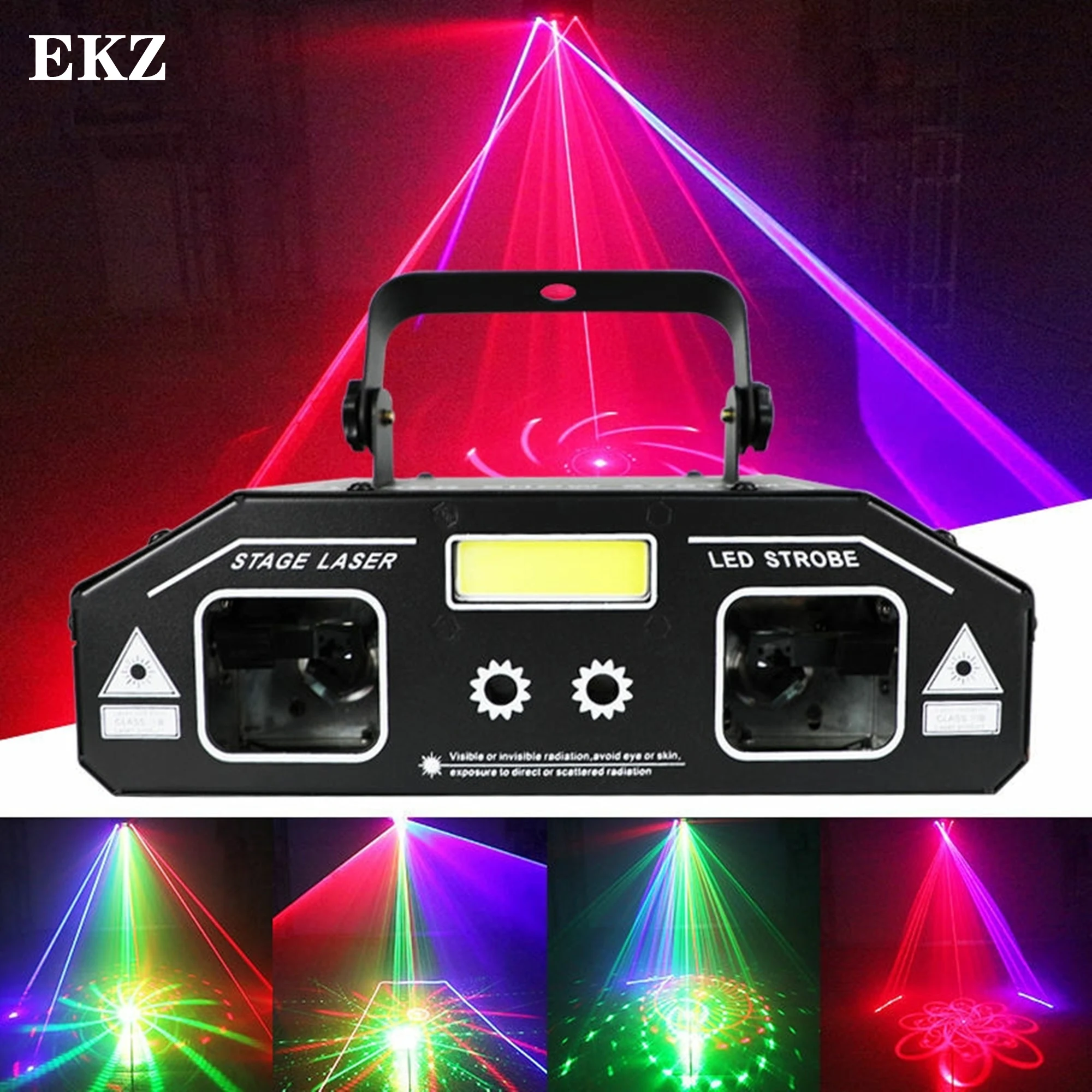 

Double Head 3 in 1 Strobe Laser Full Color Light for Stage Disco Party