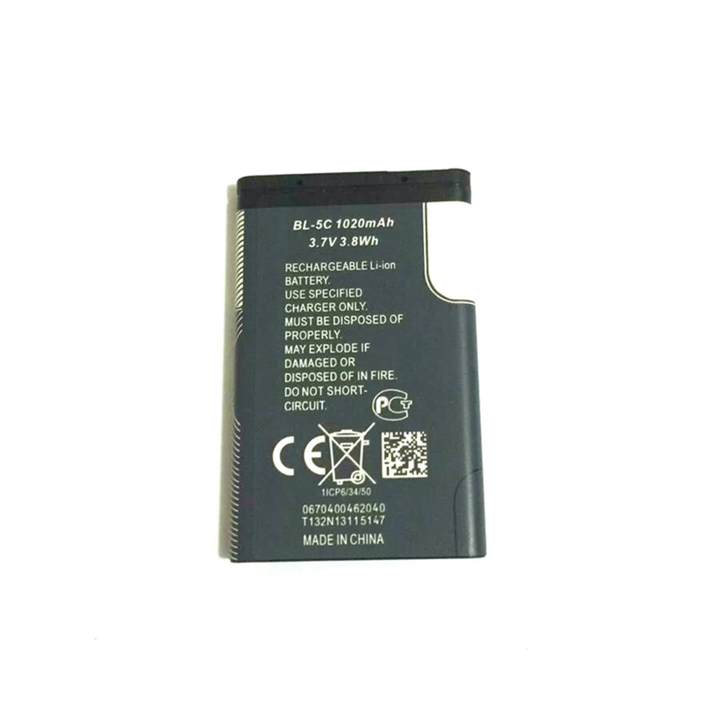 BL 5C 3 7V 1020mAh Phone Built in Rechargeable Li ion Replacement Battery with Battery Cells for