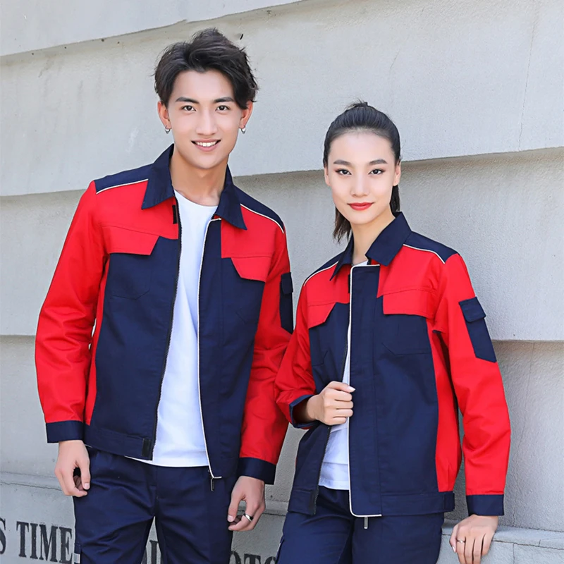 2023 Spring Working Clothing Men Women Patchwork Uniforms Durable Mechanical Auto Car Repair Mechanic Workshop Unisex Coveralls