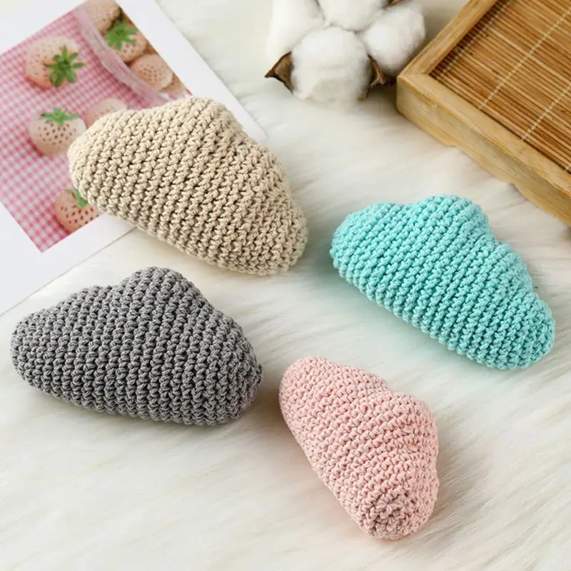 5 Teile/paket Handgemachte Häkeln Woolen Perlen Cartoon Tier DIY Schnuller Clip Kette Zubehör Baby Zahnen Schnuller Decor Spielzeug