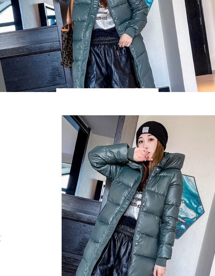 2026 Winter Long Down Jacket Women's Fashion Thick Cotton Parkas Outwear Plus Size 4XL Loose Windproof Hooded Snow Coat Female