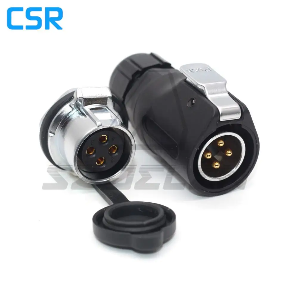 XHP20 , 4 Pin Waterproof Connector Male And Female, IP67  Cable Connector Plug & Socket