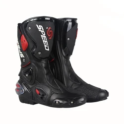 Motorcycle Boots Men Women Riding Mid-Calf Ankle Protective Shoes Moto Motorbike Equipment Racing Long Boot B1001