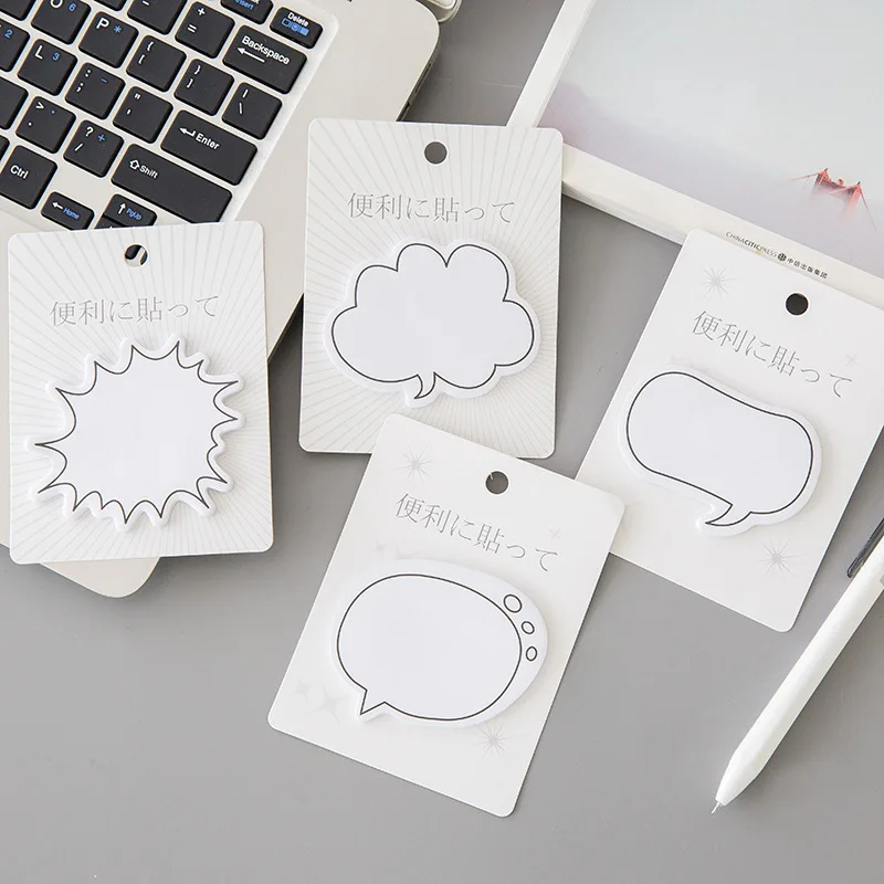 1 Piece Cute Kawaii Dialog Sticky Notes Creative Notepad Memo Pads Office School Supply Stationery Cloud Stickers Ellen Brook