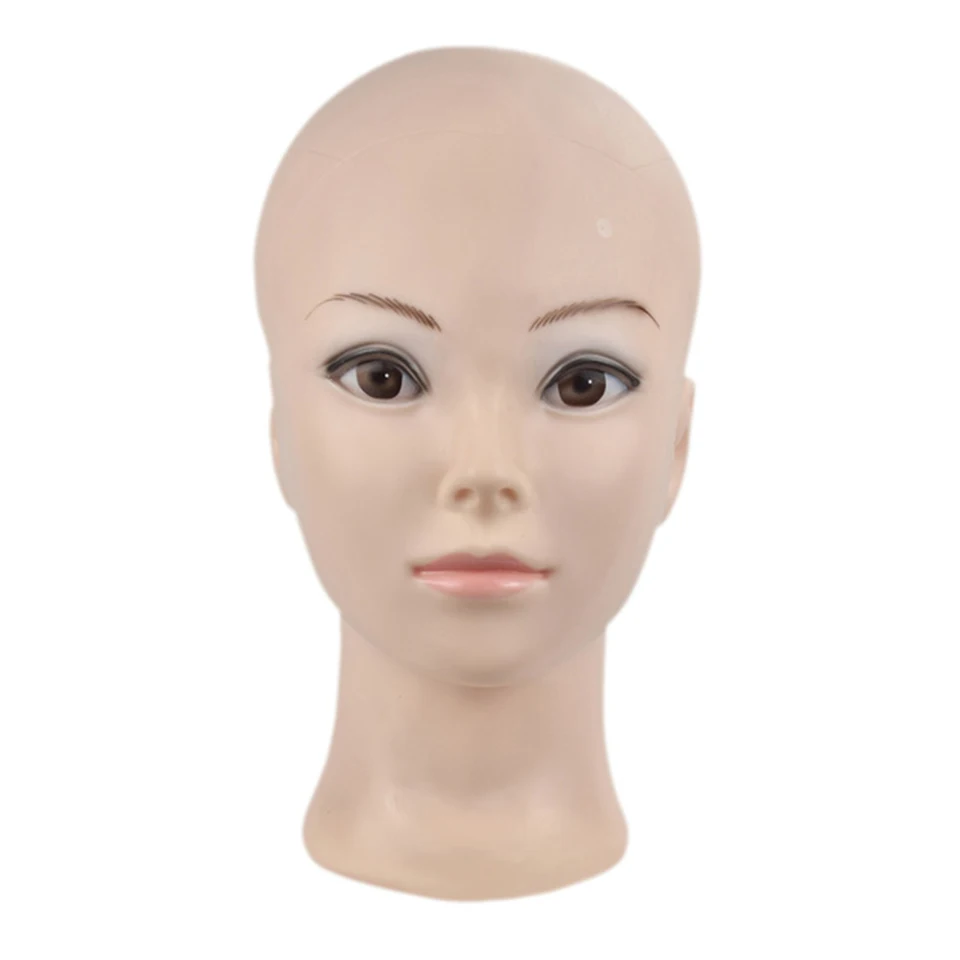 Bald Mannequin Head Wig Stand With 3D Eyes Manikin Head Wig Holder For Make Ups Hair Hat Displays Manican Head