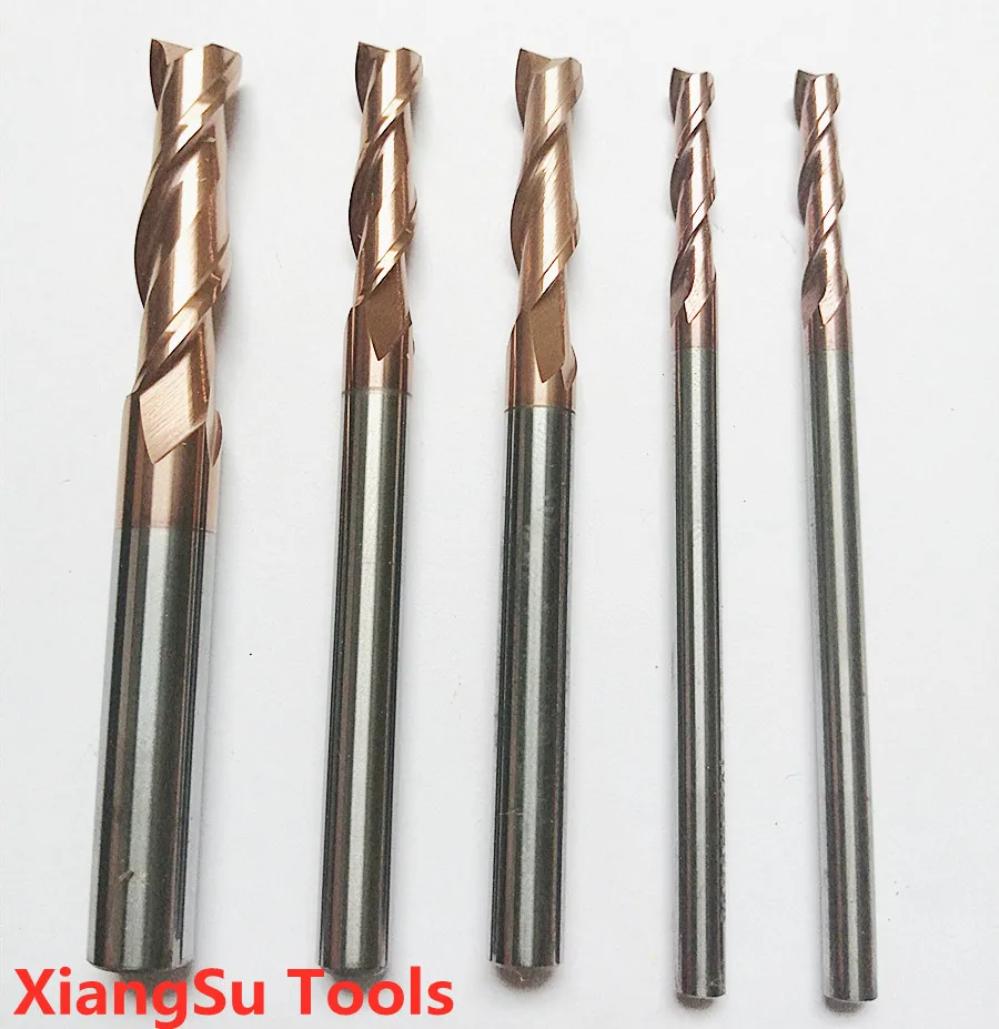 Fresa de topo cnc com 2 sulcos hrc55, ferramenta de liga de tungstênio e aço, fresadora de aço