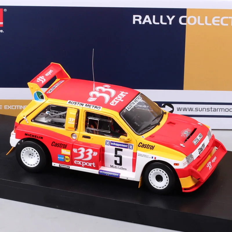 

1/18 Scale SunStar 1986 Austin MG Metro 6R4 Winner Criterium Des Cevennes #5 D.Auriol Rally Car Model Diecasts & Toy Vehicles