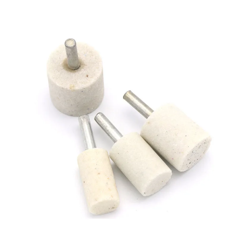 Shank 6mm White Corundum Polishing Wheel Grinding Head Abrasive Tool Mounted Stone Points Electric Grinding Accessories