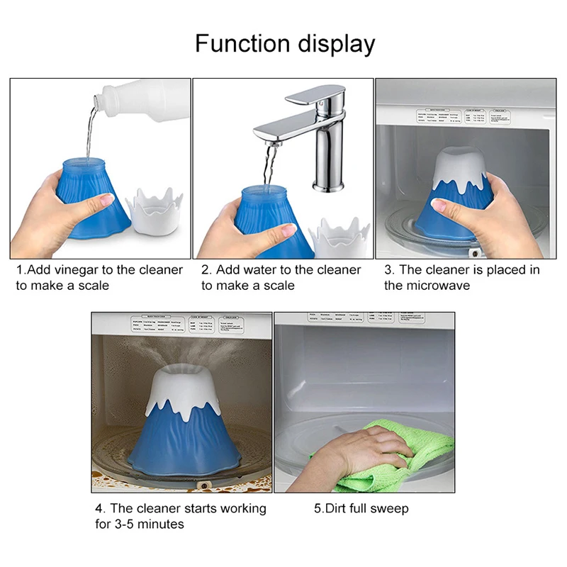 Newly Volcano Microwave Cleaner Add Water And Vinegar Kitchen Cleaner Easy to Use Convenient for Home Office