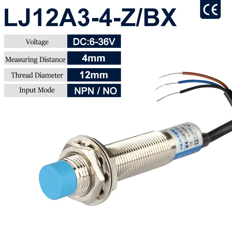 Interruptor de detección de Sensor de proximidad inductivo, LJ12A3-4-Z/BX/LJ12A3-4-Z/BY, NPN/PNP DC 6-36V, Sensor de enfoque 12mm