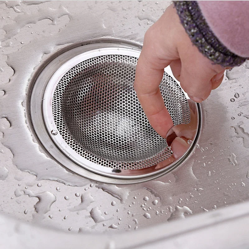 S/M/L Stainless Steel Sink Strainer Bathtub Hair Catcher Stopper Shower Drain Hole Filter Cover Kitchen Bathroom Accessories