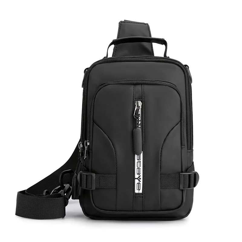 Bolsa Crossbody Multifuncional para Homens, Carregamento USB, Peito, Travel Chest Pack, Unisex, Impermeável, Mochila de Grande Capacidade, Bolso